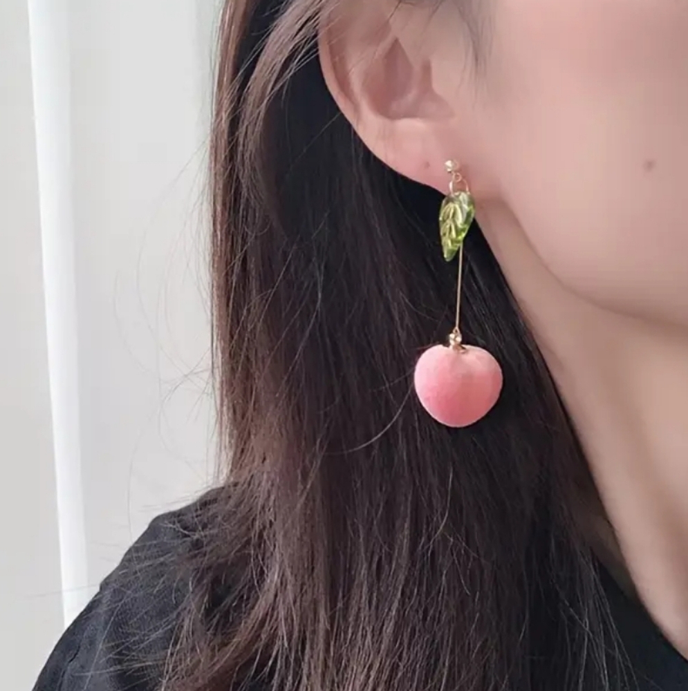 Pink Peach Dangle Earrings